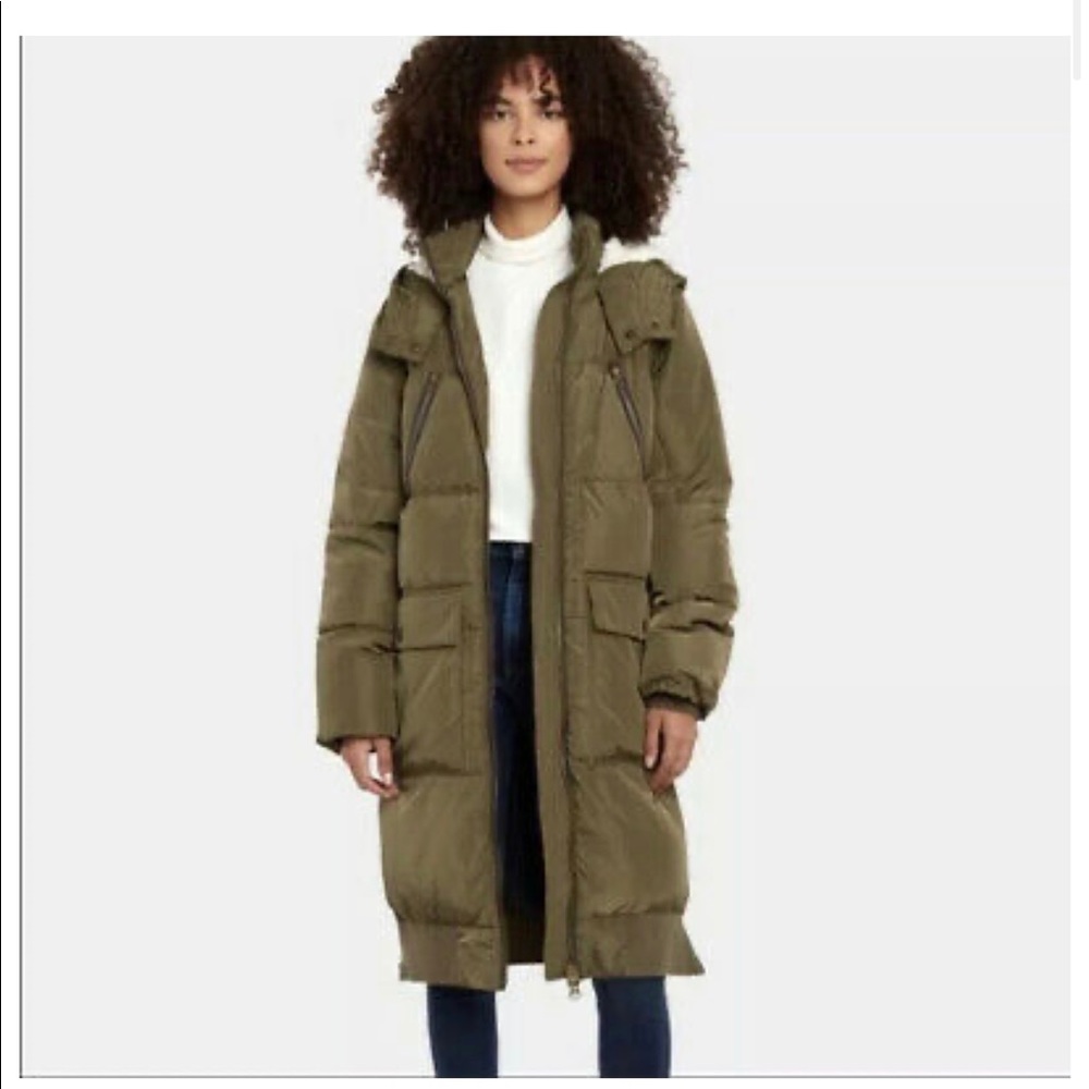 Free People Olive Green Oslo Utility Puffer Jacket